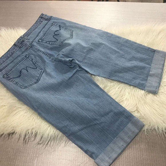 Gloria Vanderbilt jeans cuffed capri shorts stretch embellished back pockets - Picture 3 of 8